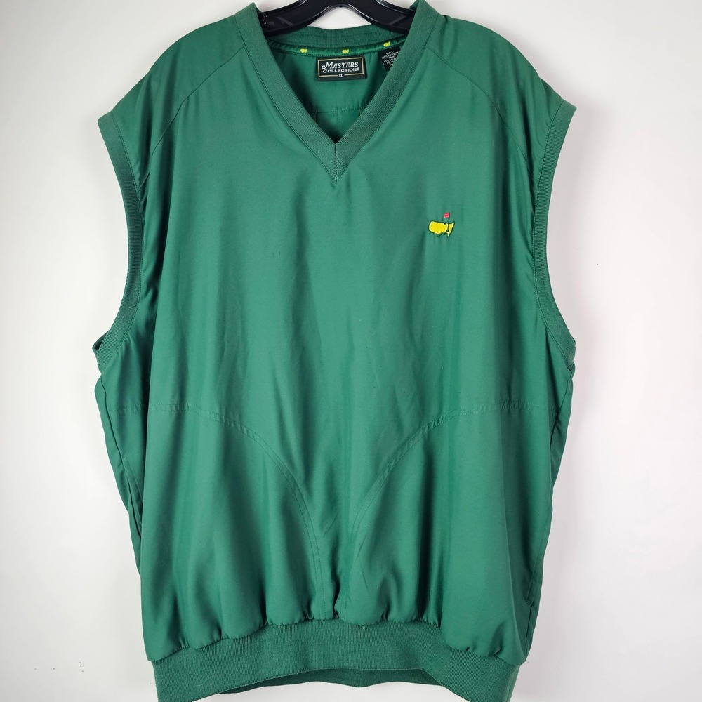 Masters Collection Golf Wind Vest Mens XL Green VNeck Pullover Green Windbreaker